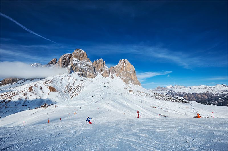 skiing on mountain