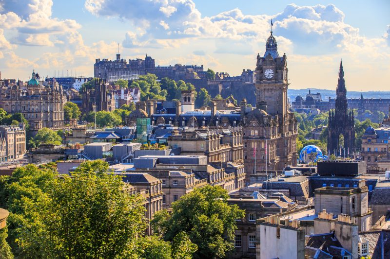 Mountain view point over Edinburgh city.